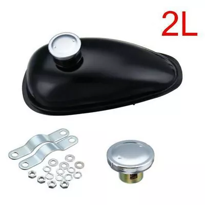 49cc-80cc 2L Gasoline Gas Tank Fuel Tank Cap 2 4 Stroke Motorized Bike Metal • $20.89