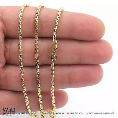 14K Yellow Gold 2.3mm Round Box  Lobster Clasp Chain Necklace 18  • $516.41