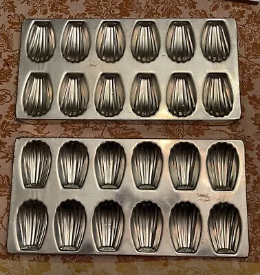 MADELEINE OR SCALLOP SHELL Tart Mold Stainless Steel Lot Of 2 • $45