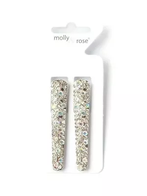 £5.25 • Buy Pack Of 2 Crystal Diamante Beak Clips Hair Clips Grips Slides Hair Accessories