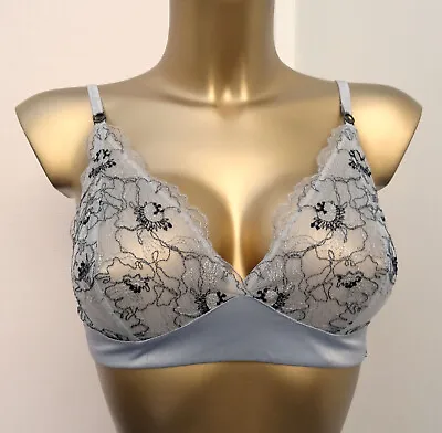 M & S Autograph  Non Wired  Bra Bralet Bralette Silver Allure Embroidery • £7.50