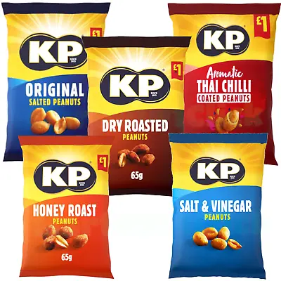£9.99 • Buy KP Peanuts - Original Salted Vinegar / Dry Roasted / Honey / Chilli Box Of 16