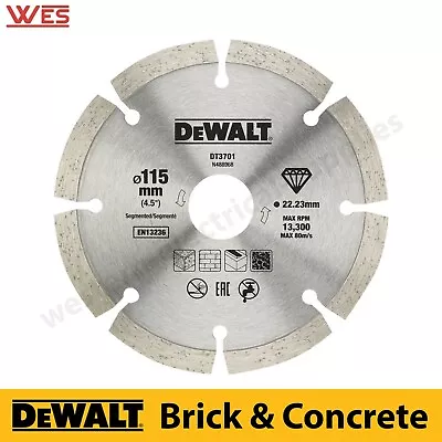 DeWALT Angle Grinder Blade 115mm Diamond Cutting Discs 4.5  Inch Brick Concrete • £6.95