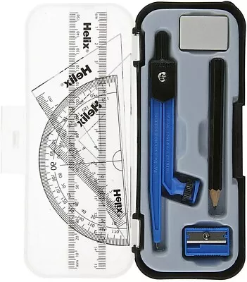 £4.29 • Buy Helix Maths Geometry Set With Ruler Protractor Square Compass And More NEW UK