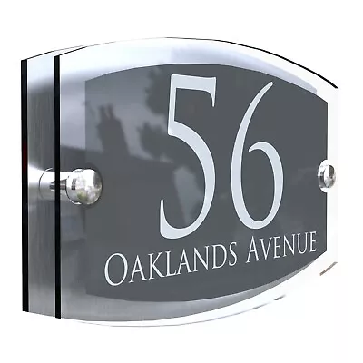 Anthracite House Sign Plaques Door Numbers Personalised Address Acrylic • £6.99