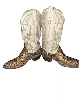 Dan Post VINTAGE Men's Size 9D Cowboy Western Boots Exotic Snakeskin RARE • $100