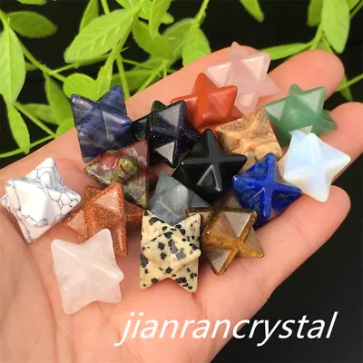 5pcs Mix Natural Quartz Crystal Merkaba Star Carved Mini Crystal Skull Healing • $1.29