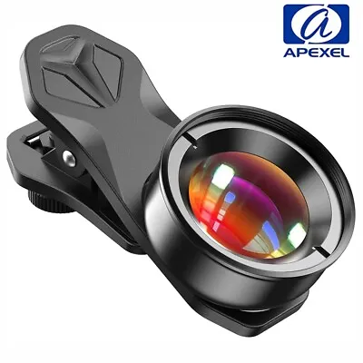 APEXEL 100mm Macro Lens Phone Camera Lens Kit HD Clip-on Cell Phone Camera Lens • £20.99