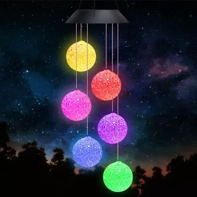 Solar Powered LED Light Decor Wind Chimes Garden Hanging Colour Changing Outdoor • £8.99