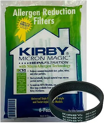 For KIRBY VACUUM BAGS:6 Sentria UNIVERSAL~ F Style MICRON MAGIC Hepa White Cloth • $17.99