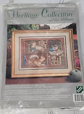 Elsa Williams Heritage Collection Bookends Cats Counted Cross Stitch Kit #03222 • $18.99