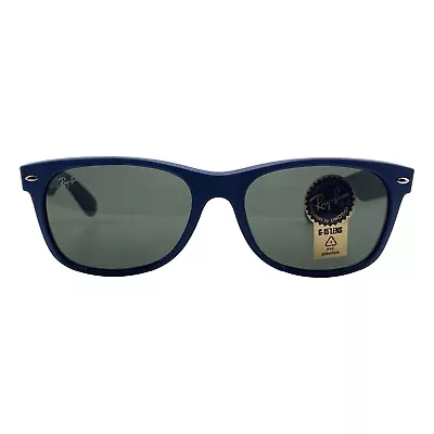 Ray-Ban RB2132 New Wayfarer Blue Rubber Sunglasses 55 18 145 - New With Defect • $80