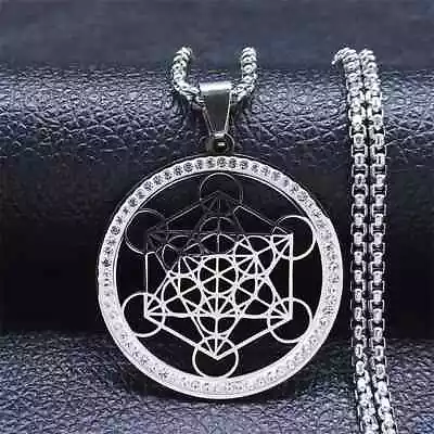 Flower Of Life Merkaba Necklace Sacred Pendant For Spiritual Growth Protection • $10.81