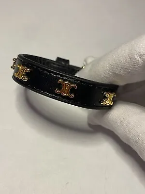  Celine Leather Studded Motif Bracelet  • $60