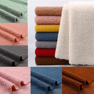 Fabric Coral Blanket Fabric Wool Lining Thick Lambskin Cotton Flannel Lamb Warm • £16.63