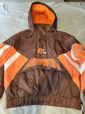 Men's Vintage 90s Cleveland Browns Pro Line Starter Hooded Jacket Large  • $149.99