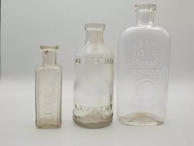 Bottle LOT Of 3 Evans Chemical Company D.D.D Listerine Medical Vintage • $14