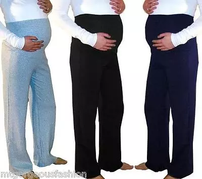 Maternity Trousers Pregnancy Pants Casual Yoga Over Bump Joggers 10 12 14 16 18 • £13.99