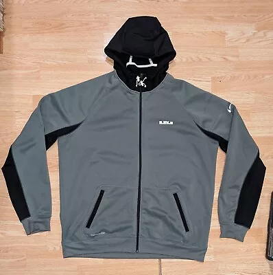 Nike Therma Fit Hoodie Mens 2XLT XXLT Gray Lebron James Full Zip Jacket Hooded  • $29.99