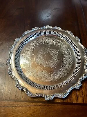 Vtg Webster Wilcox International Silver Plate 73073 Reticulated Tray • $29