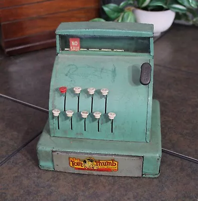 Vintage Tom Thumb Toy Cash Register Green Metal 1950's 60's Child's Toy. • $14.95