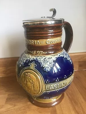 £55 • Buy Doulton Lambeth Stoneware Commemorative Jug - Queen Victoria 1837 - 1897