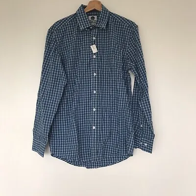 Charles Wilson Mens Blue Mix Long Sleeve Pre-Owned Oxford Shirt Size Medium • £12.99