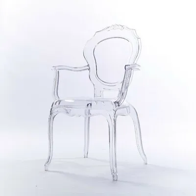 £78 • Buy Niches V2 Bella Clear Ghost Arm Chair French Style Roccoco Modern Transparent UK