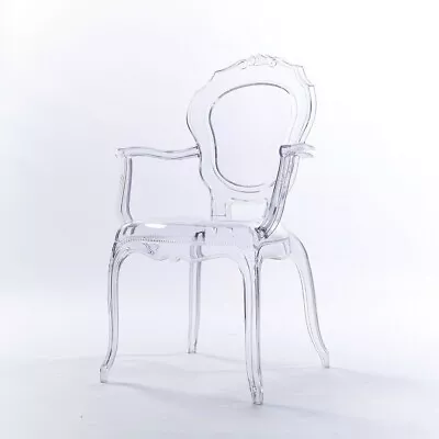 £78 • Buy Niches V2 Bella Clear Ghost Arm Chair French Style Roccoco Modern Transparent UK