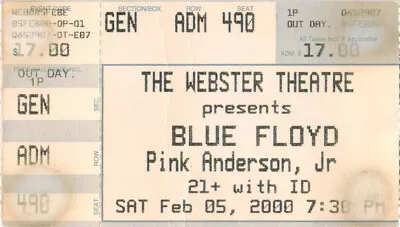 Vintage 2000 Blue Floyd Pink Anderson Concert Ticket Stub Hartford CT • $13.47