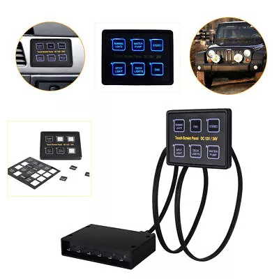 6 Gang 12V/24V LED Switch Panel Slim Touch Control Panel Box For Car Marine Boat • $54.99