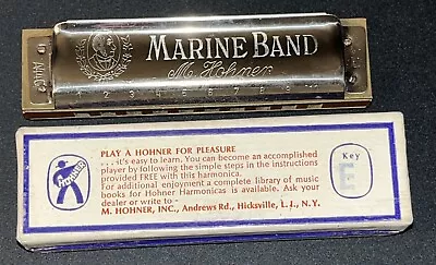 Vintage M Hohner Marine Band Harmonica #1896 W/ Box~RARE Key Of E      Germany • $39.99