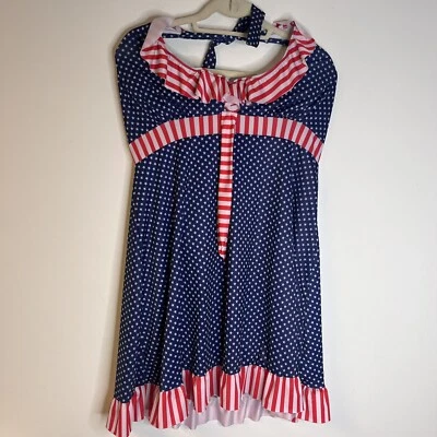 £23.93 • Buy Stars & Stripes Red White & Blue Bathing Suit Dress Halter Top Ruffle Size 5xl