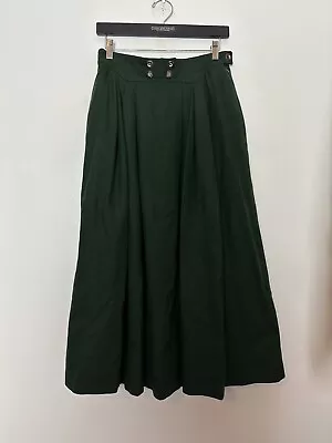 Vintage Green Wool Maxi Skirt • $10
