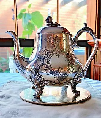 Antique Silver Plate James Dixon & Sons Sheffield EPBM Teapot Circa 1835-1879 • $135