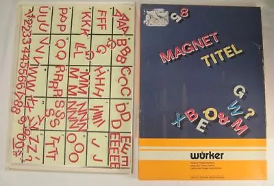 Vintage Wurker Magnetic Tiling Letters Made In Germany Magnetic Board • £19.95