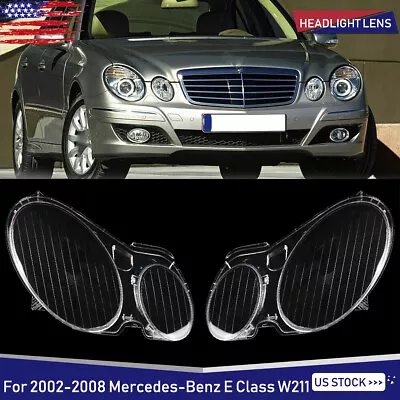 For 2002-08 Mercedes-Benz E Class W211 E350 E320 Left+Right Headlight Lens Cover • $50.99