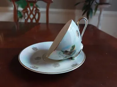 Upcycled Vintage Fine China Tea Cup Bird Feeder Manheim GERMANY Opalescent • $5.99