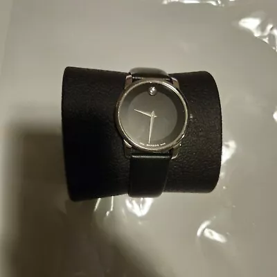 Movado Classic Museum Signature Men's Black Leather 40mm Swiss Watch • $280