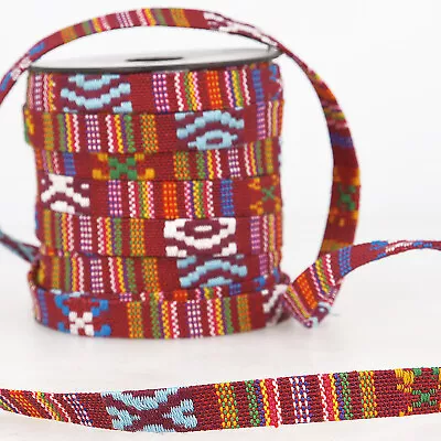 £2.36 • Buy Jacquard Trim Ribbon - 10mm X 1m Cut Lengths - 8 Colours - Stephanoise Multi