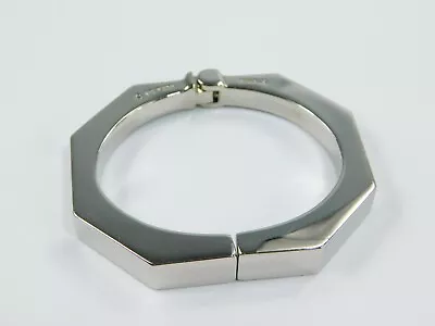 Vita Fede Italy S Silver Tone Sleek Octagonal Hinged Bangle Bracelet 3/8 W 6 L • $49.99