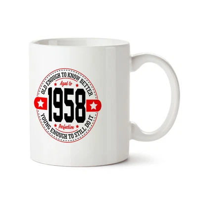 £8.97 • Buy 65th Birthday Gifts For Women Men - Old Enough 1958 Funny Mugs Novelty Presents