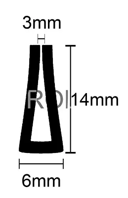 Rubber Edge Trim Edging 39-8838 U Channel U Shape Per Meter • $3.95