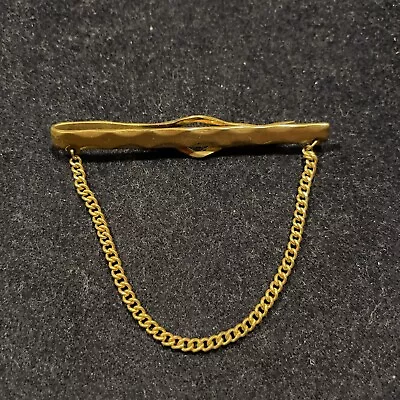 Vintage Anson Gold Tone Tie Clip With Chain Pre-Owned. • $9.99