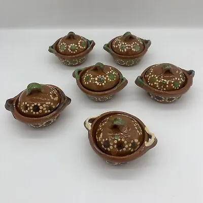 $4.79 • Buy Set Of 5 Tiny Mexican Pots With Lids