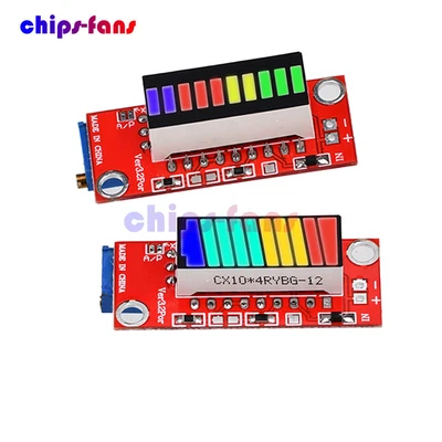 £5.99 • Buy Battery Capacity Indicator Module 10Led 4 Color Battery Level Tester Bar 2.5~24V