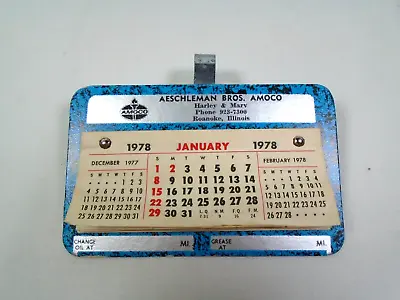 Vtg. 1978 Visor Calendar   Oil Change/grease Reminder Amoco Aeschleman Bros. • $5