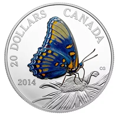 $58.26 • Buy 2014 RCM $5 1 Oz Fine Silver Coin - Butterflies Of Canada : Red-Spotted Purple
