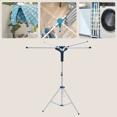 Foldable Drying Rack Space Saving Clothes Dryer Rack Adjustable Height 110-180cm • $33.26