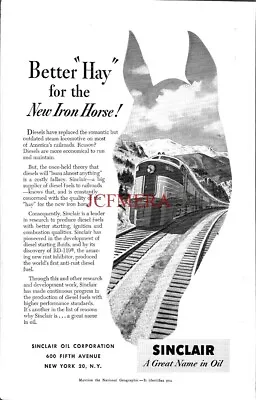 SINCLAIR Oil Corpn. 'New Iron Horse' ADVERT #4 Vintage 1952 Print Ad 691/154 • $5.80